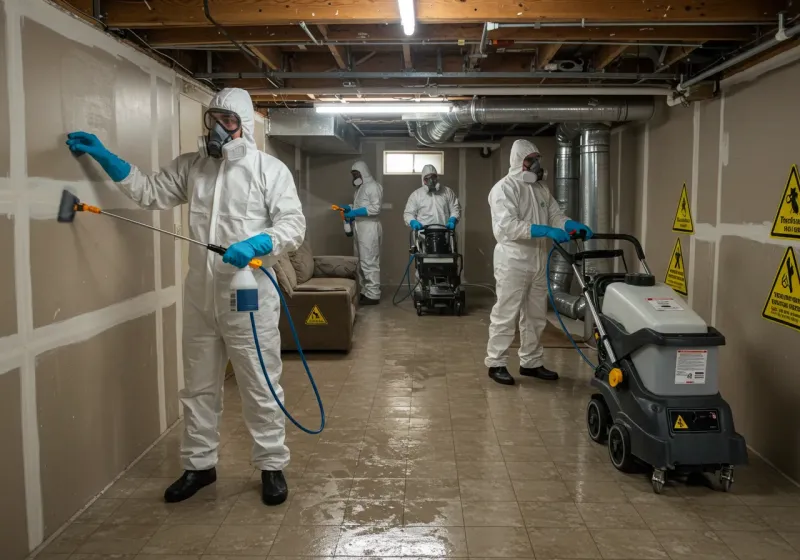 Basement Moisture Removal and Structural Drying process in Indianola, MS